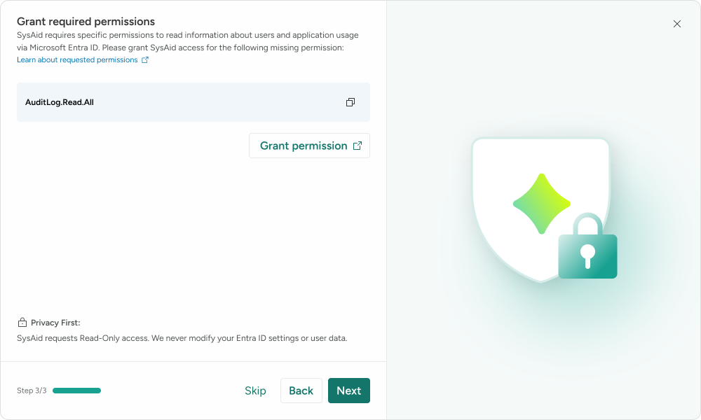 Onboarding step 3: Enable Advanced Insights